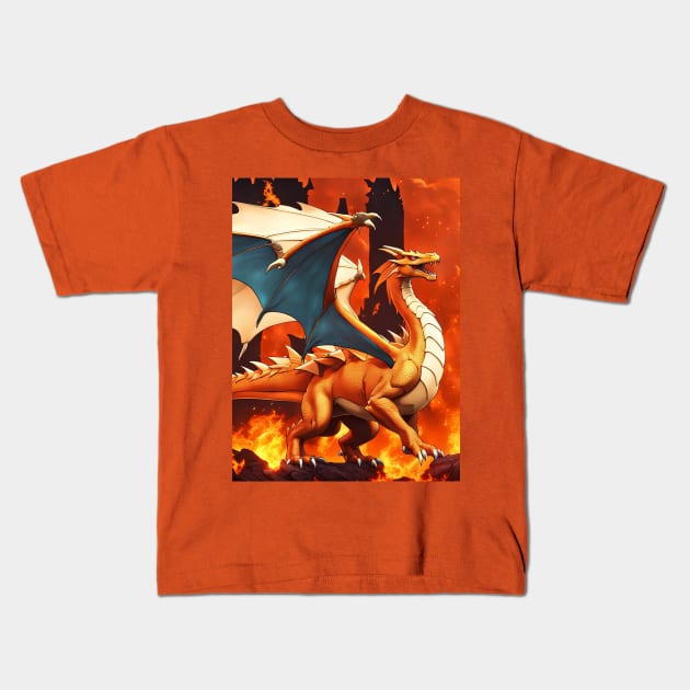 Fire-type Kanto starter Kids T-Shirt by CodigoCero